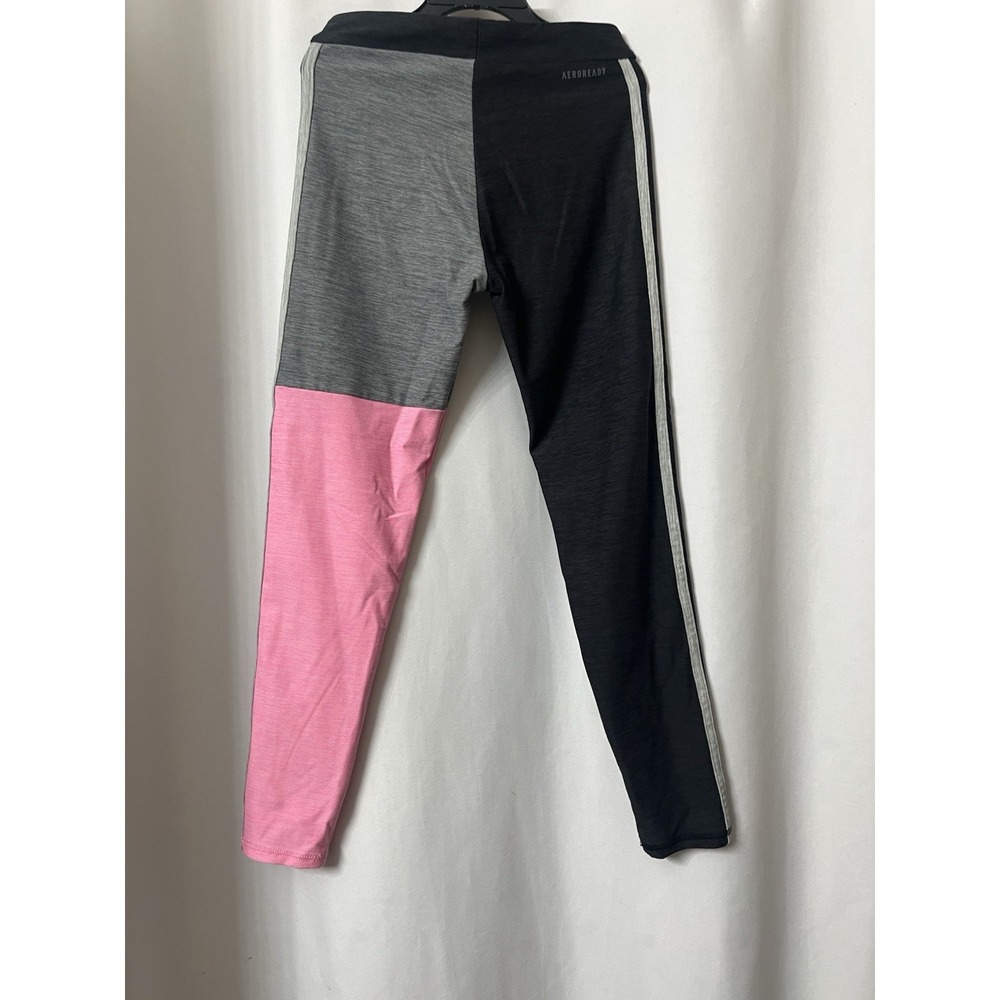 Adidas youth girls size 10/12 Leggings pants 3 Grey stripe Athletic H23 - Picture 4 of 5